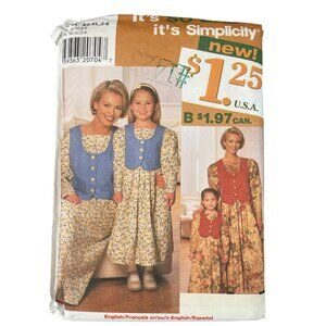 Simplicity 0656 Sewing Pattern Sizes 3-8 XS-XL Childs Misses Dress Vintage UNCUT